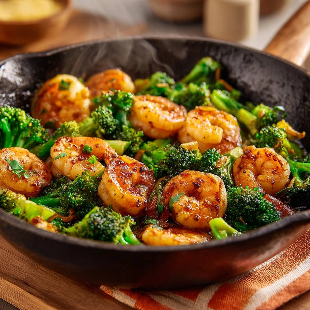 Blitz-Garnelenpfanne mit Brokkoli