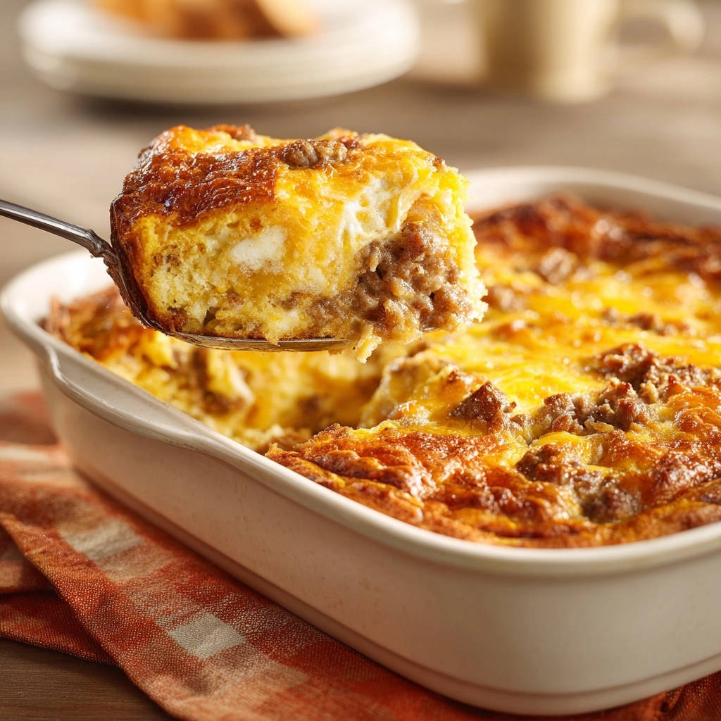 Herzhafter Frühstücksauflauf mit Hackfleisch