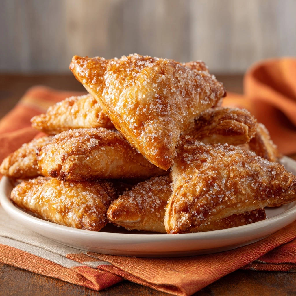 Goldbraune Apfel-Blätterteigtaschen