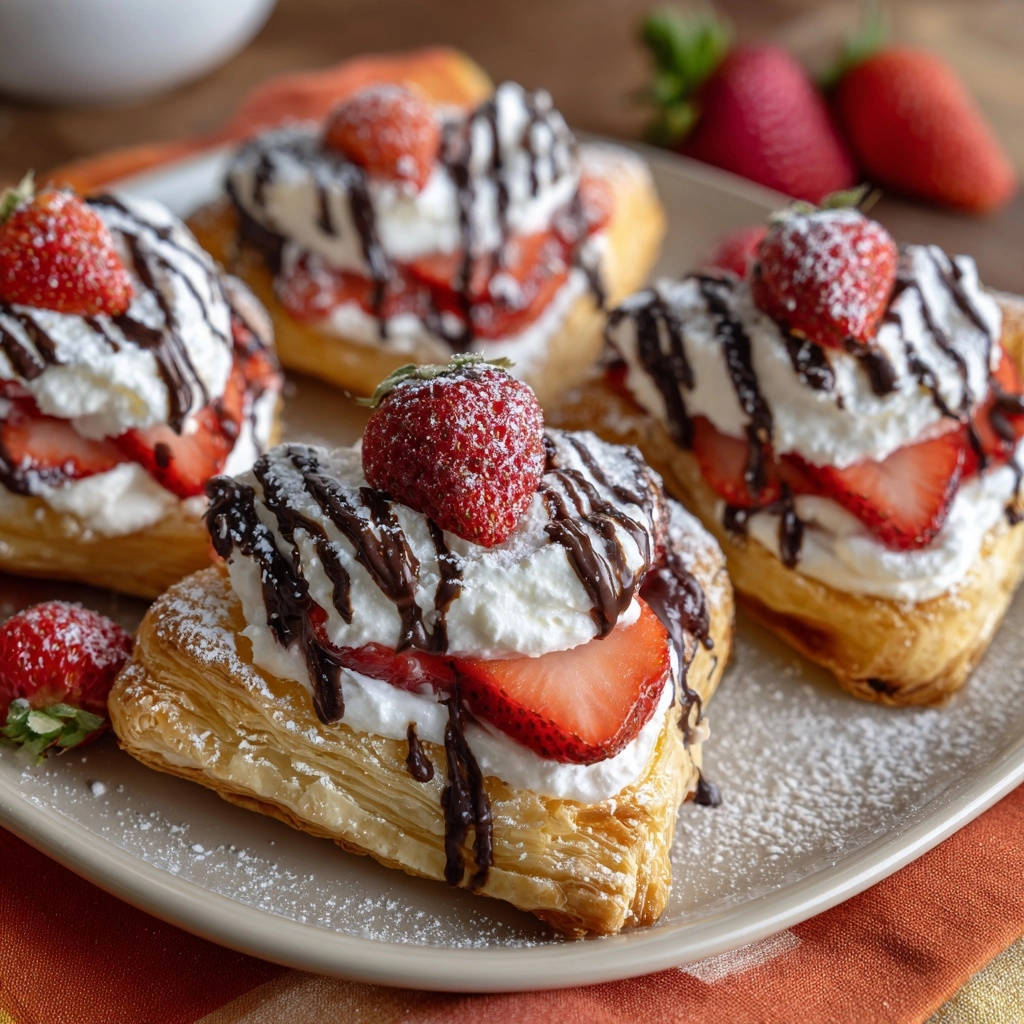 Himmlische Erdbeer-Blätterteig-Herzen