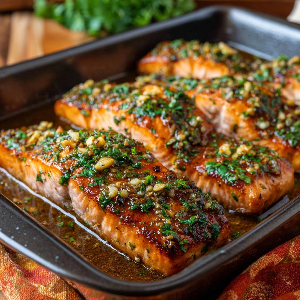 Saftiger Ofen-Lachs mit Knoblauch-Kräuter-Butter