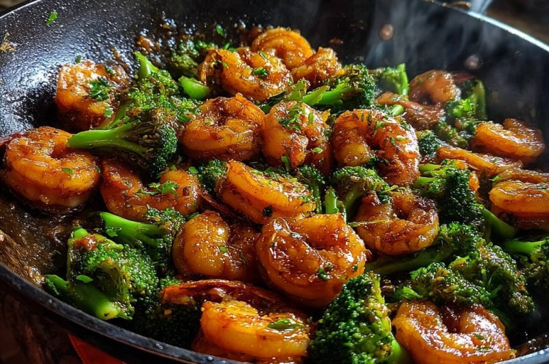 Blitz-Garnelenpfanne mit Brokkoli