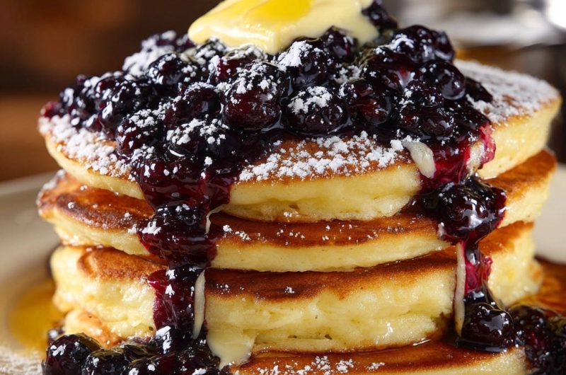 Flauschige Blaubeer-Pancakes