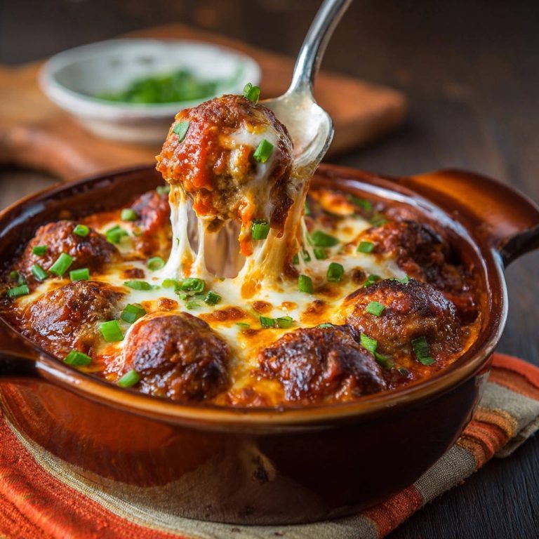 Gebackene Käse-Hackbällchen in reichhaltiger Tomatensoße: Unwiderstehlich saftig
