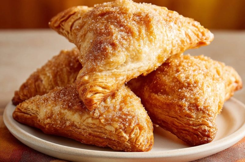 Goldbraune Apfel-Blätterteigtaschen