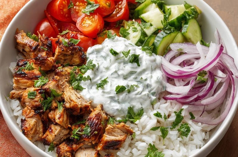 Griechische Hähnchen Bowl