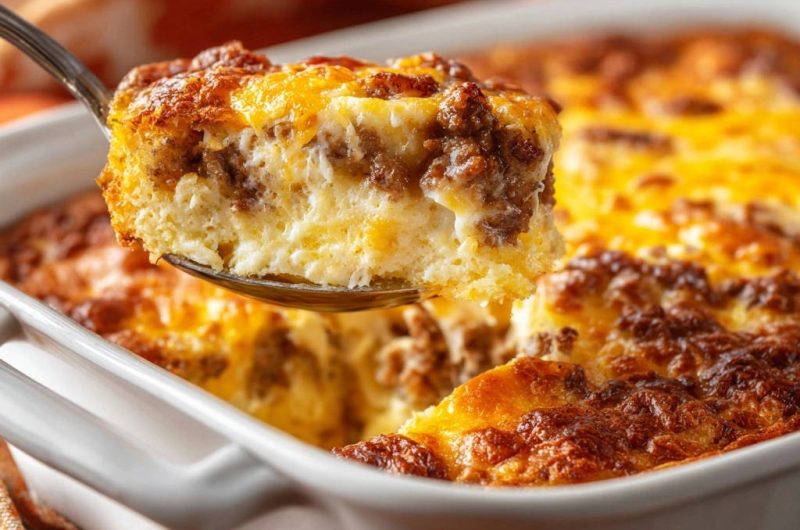 Herzhafter Frühstücksauflauf mit Hackfleisch