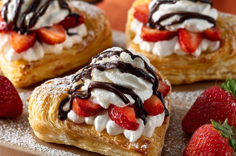 Himmlische Erdbeer-Blätterteig-Herzen