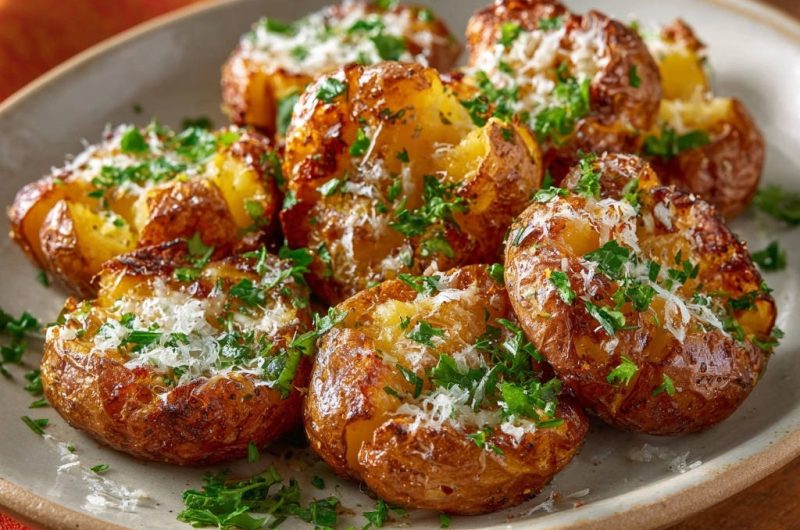 Knusprige Quetschkartoffeln mit Parmesan