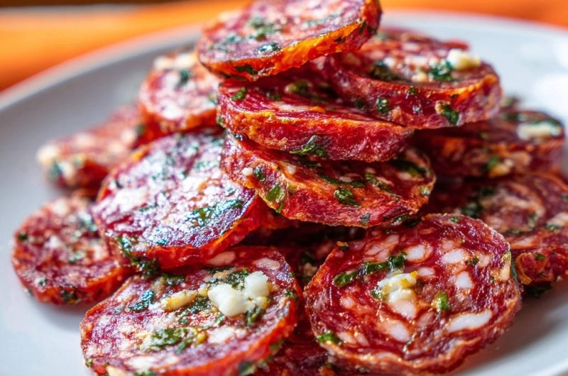 Knusprige Rohwurst-Chips mit Kräutern