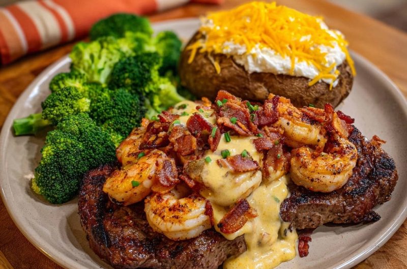 Luxuriöser Steak & Garnelen Teller