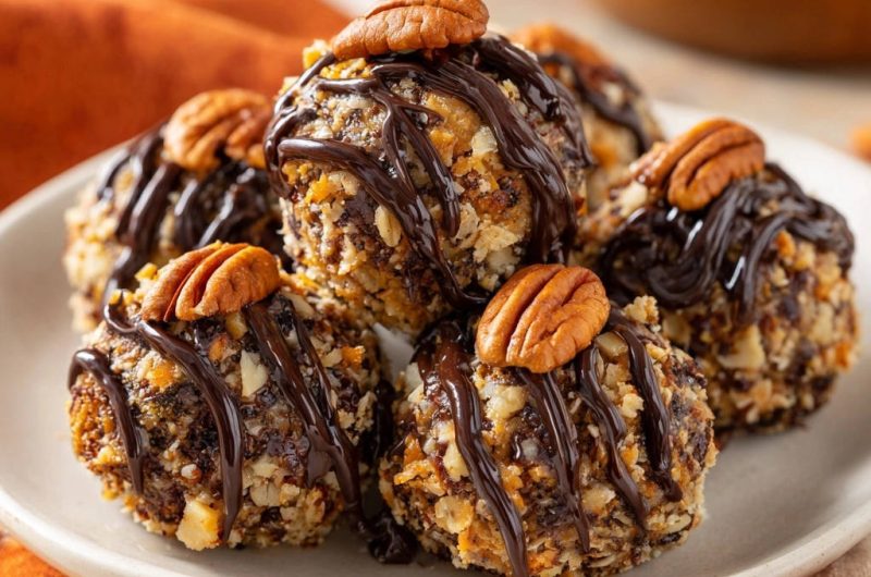 Süße Nuss-Nougat-Kugeln mit Schokodrizzle