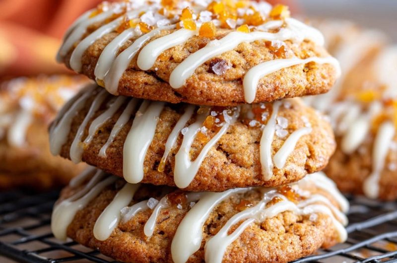 Saftige Orangen-Salz-Kekse mit weißem Schokoladen-Drizzle