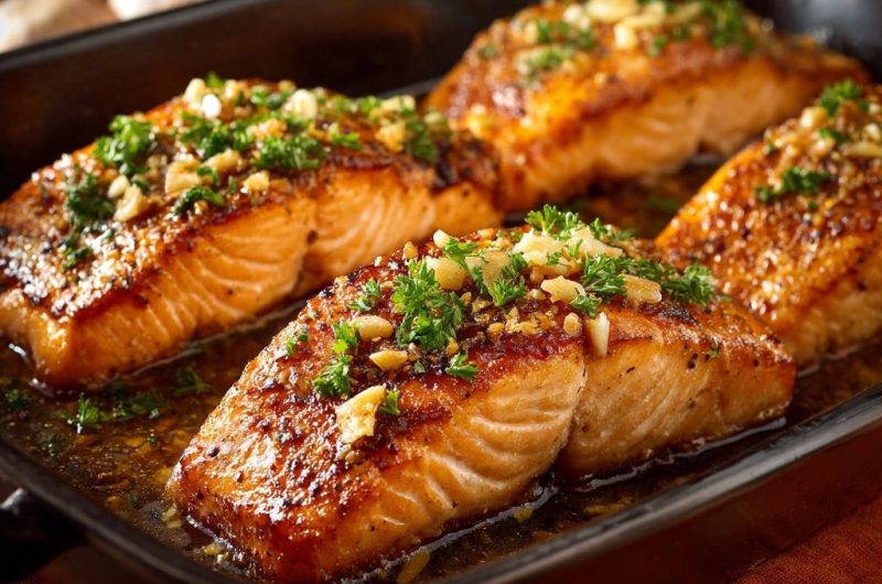 Saftiger Ofen-Lachs mit Knoblauch-Kräuter-Butter