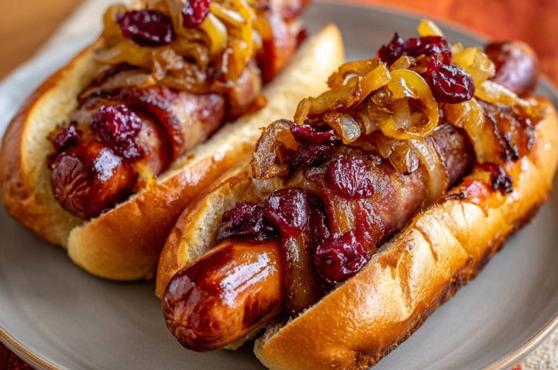 Bacon-Wurst im Brötchen