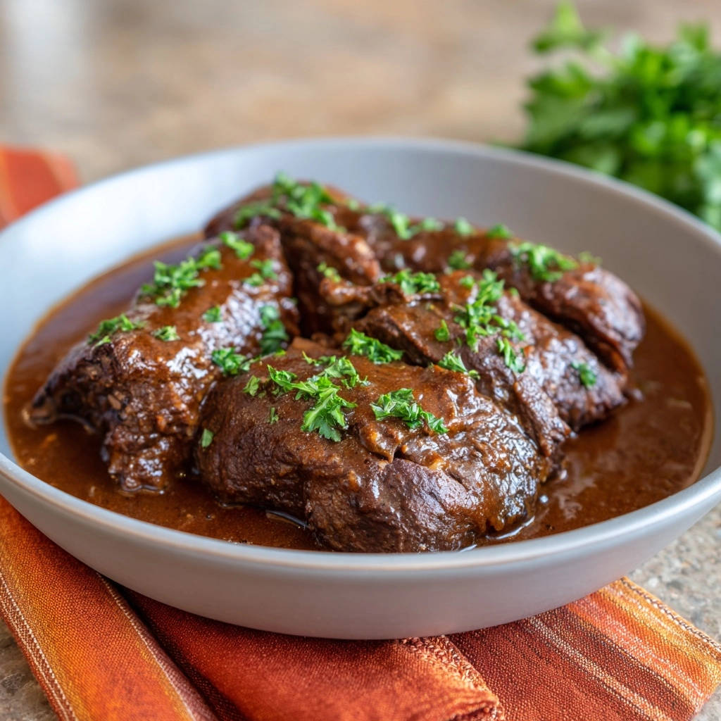 Rindegulasch Mit Karotten Garniert 1 Deftiges Rindergulasch mit Karotten, serviert in einer Schüssel und garniert mit frischer Petersilie