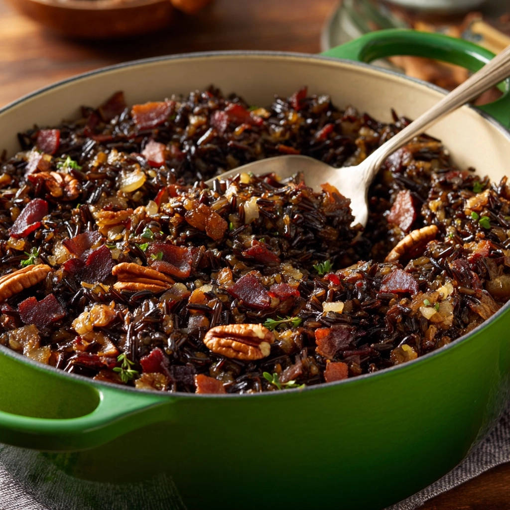 Wildreis-Festmahl mit Bacon und Pekannüssen