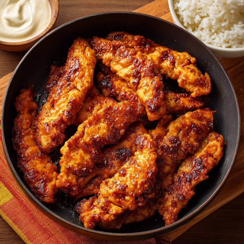 Knusprige Honig-Chili Hähnchen-Streifen