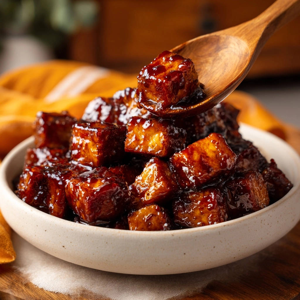 Glasierte Süßkartoffelwürfel