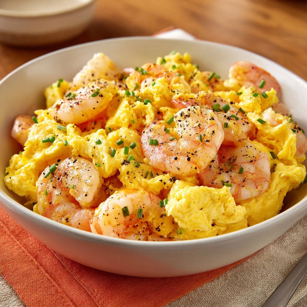 Rührei mit Garnelen