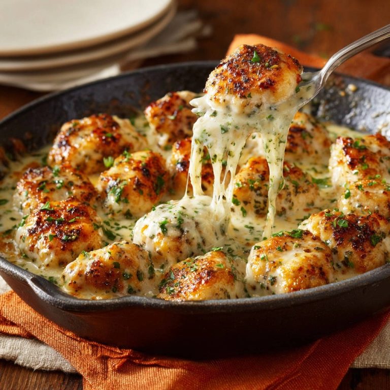 Cremige Hähnchenbällchen in Käse-Kräutersauce: Nie wieder trocken!