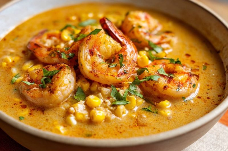 Cremiges Mais-Garnelen-Süppchen