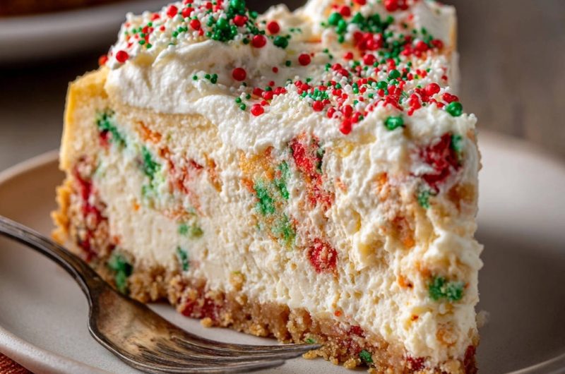 Festlicher Konfetti-Käsekuchen