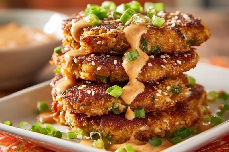 Goldbraune Thunfisch-Sesam-Patties