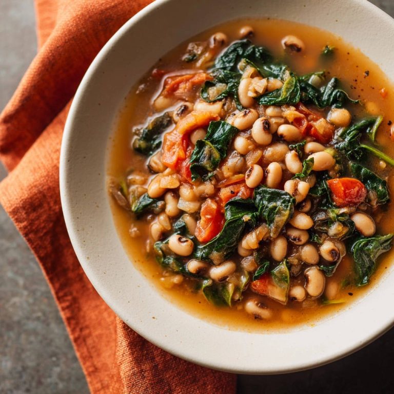 Herzhafter Augenbohnen-Eintopf mit Blattspinat: Nie wieder fad!