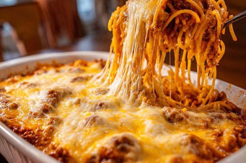 Herzhafter Spaghetti-Auflauf