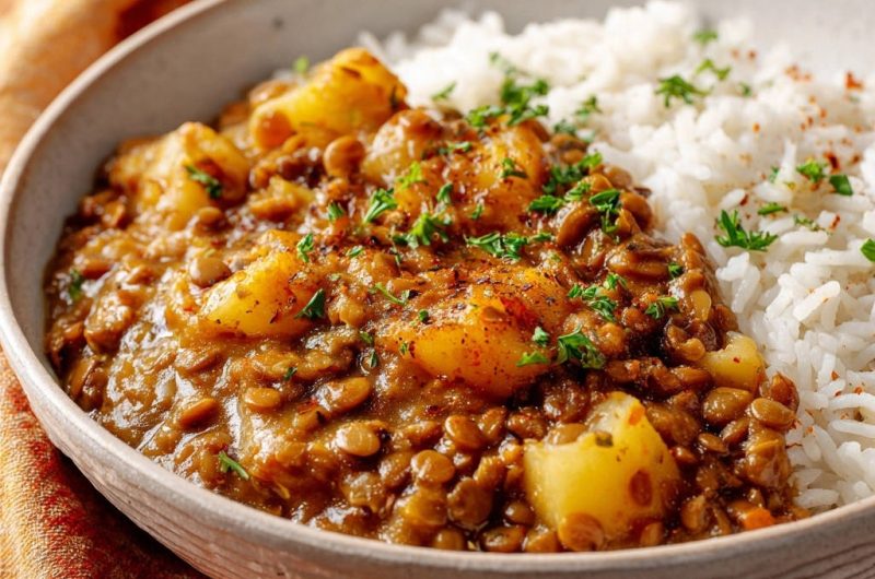 Herzhaftes Linsen-Kartoffel-Curry