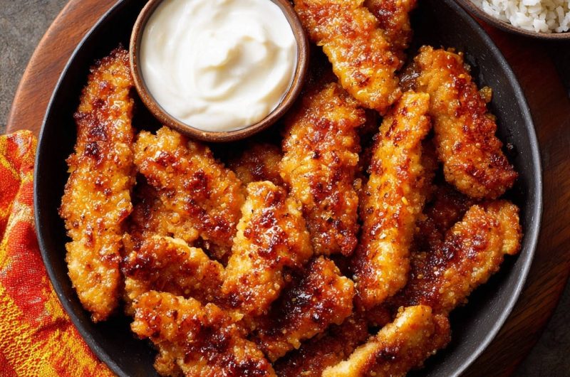 Knusprige Honig-Chili Hähnchen-Streifen