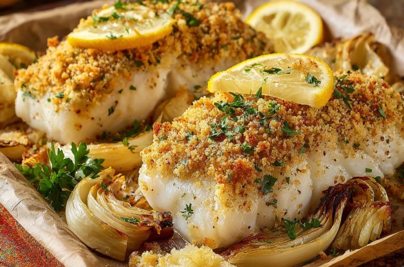 Knuspriges Ofen-Kabeljau mit Fenchel