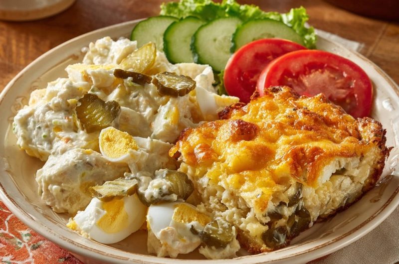 Sonntags-Schmaus: Kartoffel-Gurken-Auflauf & Cremiger Kartoffelsalat