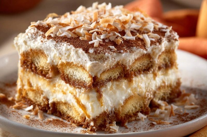 Tropisches Kokos-Schichtdessert