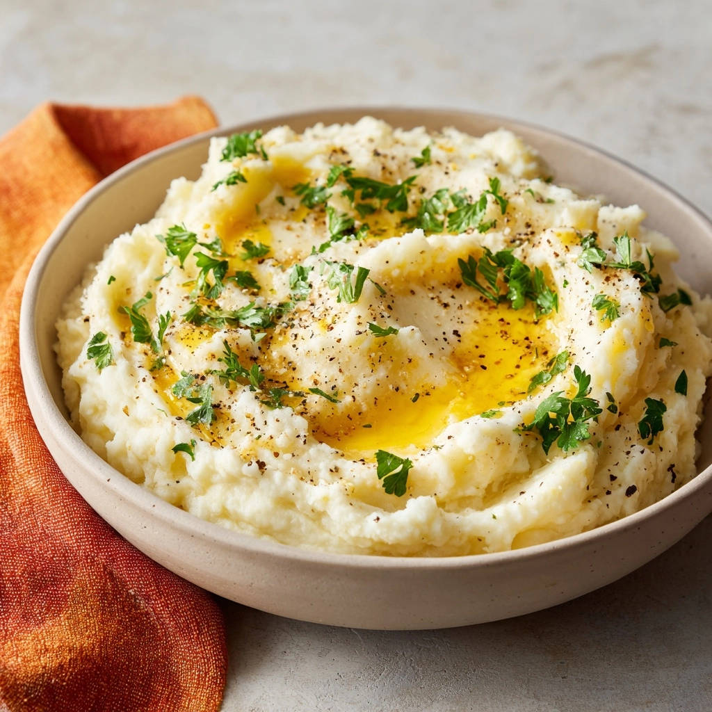 Kartoffelpree Garniert Mit Kraeutern Und Butter 1 Das Geheimnis für Perfektes Kartoffelpüree luftig und unwiderstehlich, garniert mit frischen Kräutern und geschmolzener Butter.