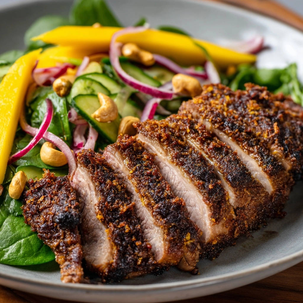 Knusprige Entenbrust mit exotischem Mangosalat