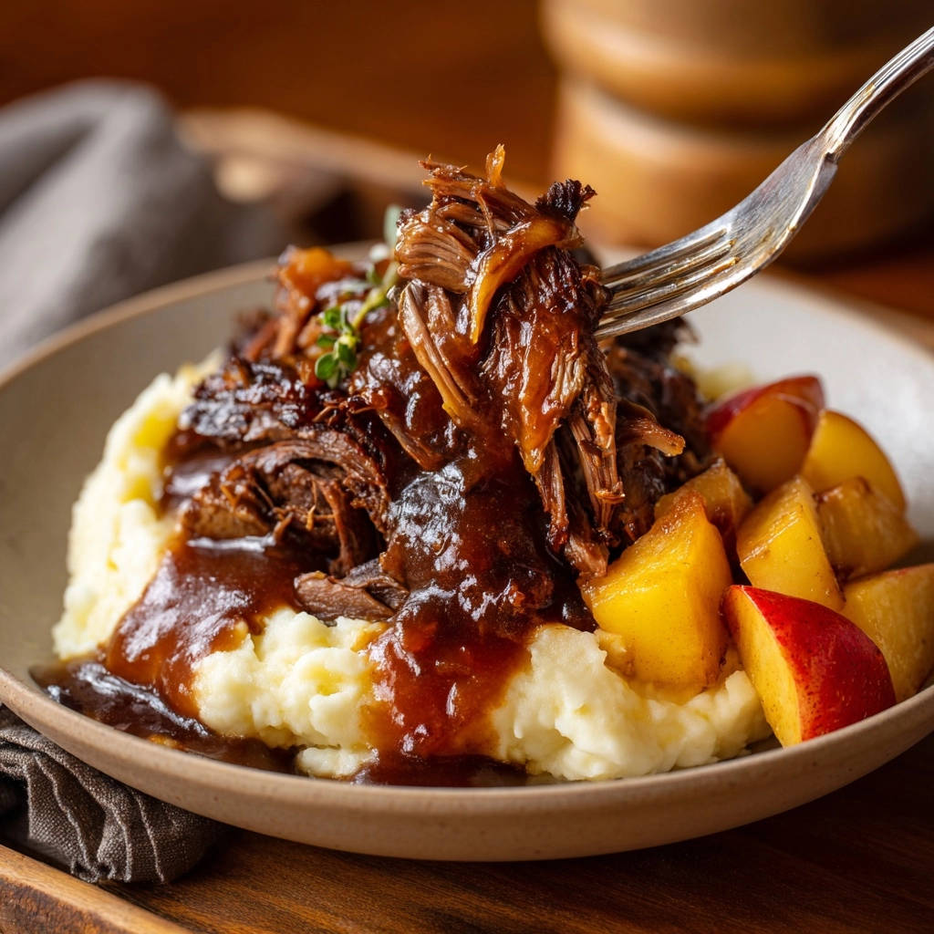 Zarter Rinderschmorbraten auf Kartoffelstampf