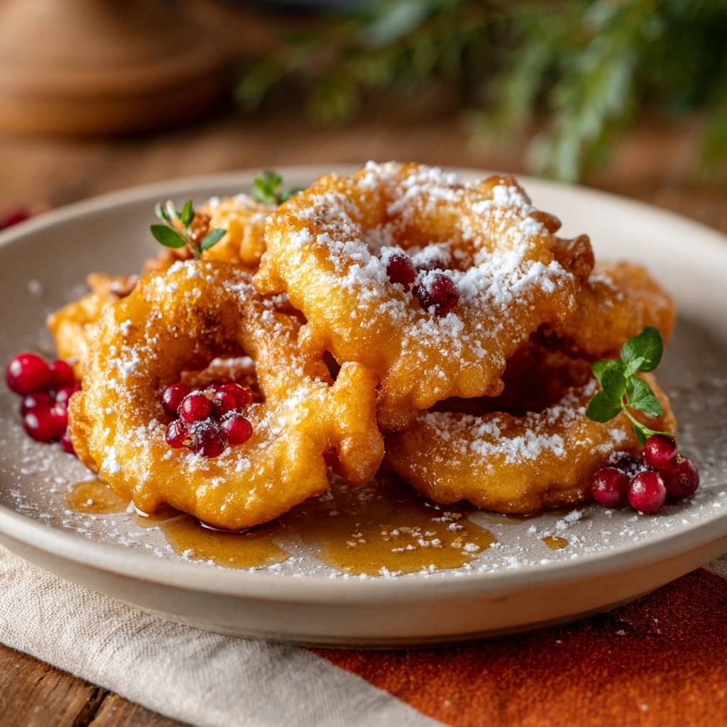 Knusprige Weihnachtliche Apfelringe mit Cranberry-Thymian-Sauce