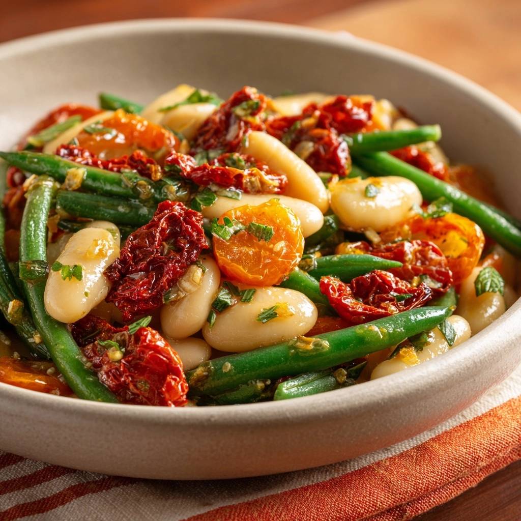Knackiger Bohnensalat mit Tomaten