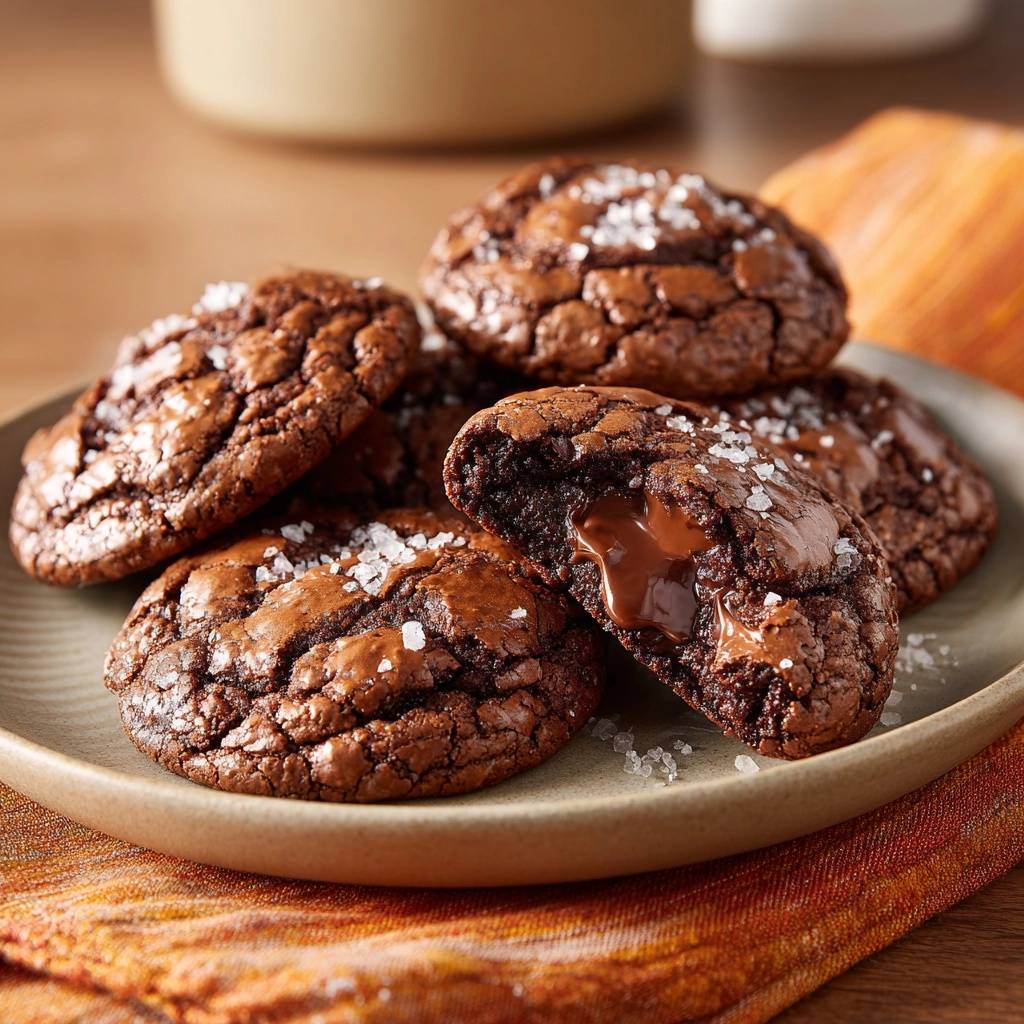 Knusprige Schoko-Lava-Kekse mit Meersalz