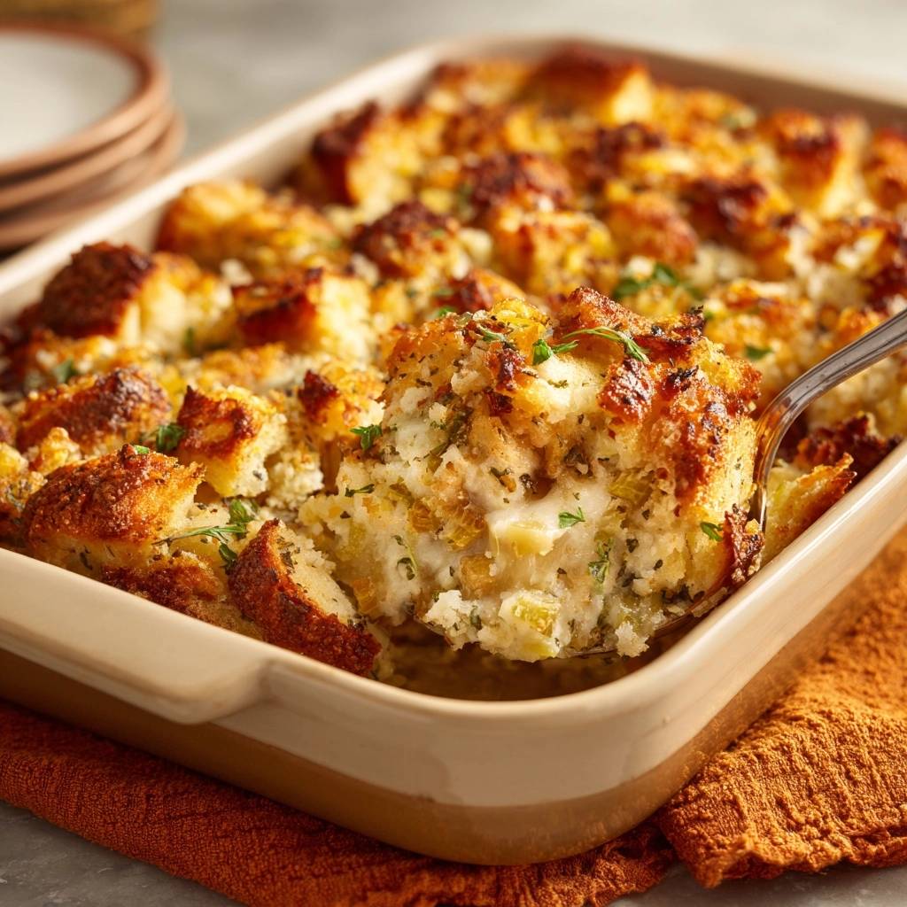 Knuspriger Lauch-Brot-Auflauf