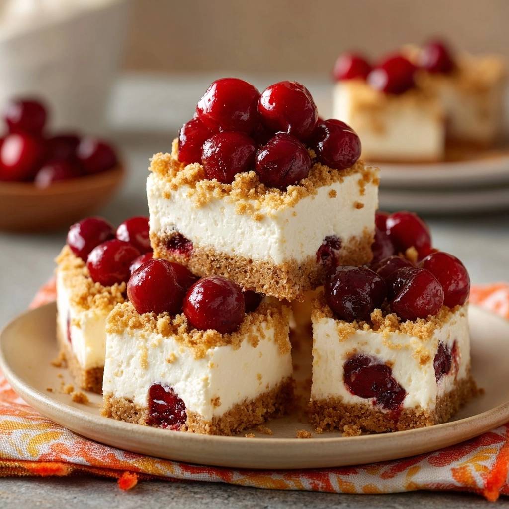 Kirsch-Käsekuchen-Bars (Nie wieder Risse!)