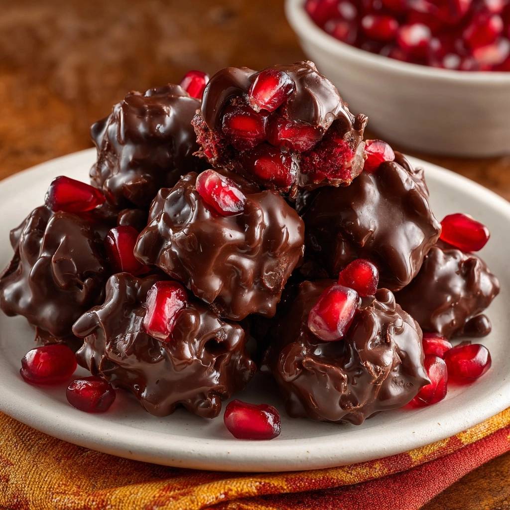 Knusprige Schokoladen-Granatapfel-Cluster (Nie wieder matschige Schokolade!)