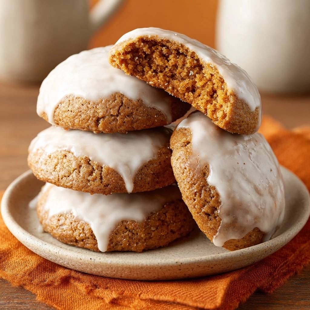 Weiche Kürbis-Haferkekse mit Glasur (Nie wieder flache Kekse!)