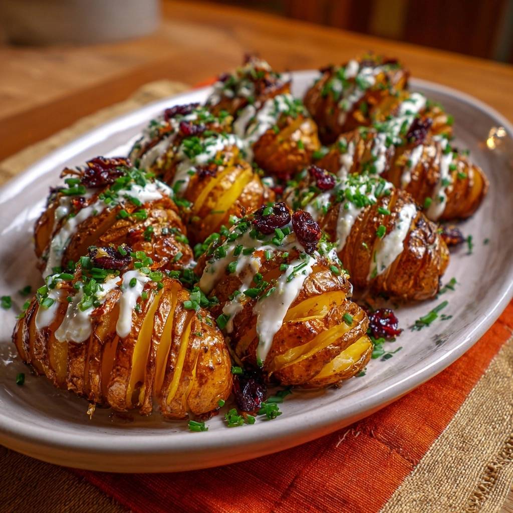 Knusprige Ofenkartoffeln mit Cranberry-Creme