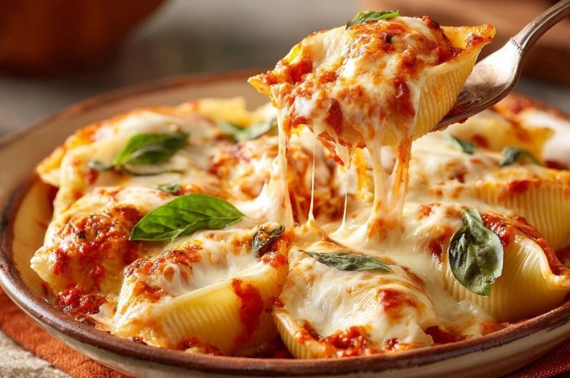 Überbackene Tomaten-Käse-Conchiglie