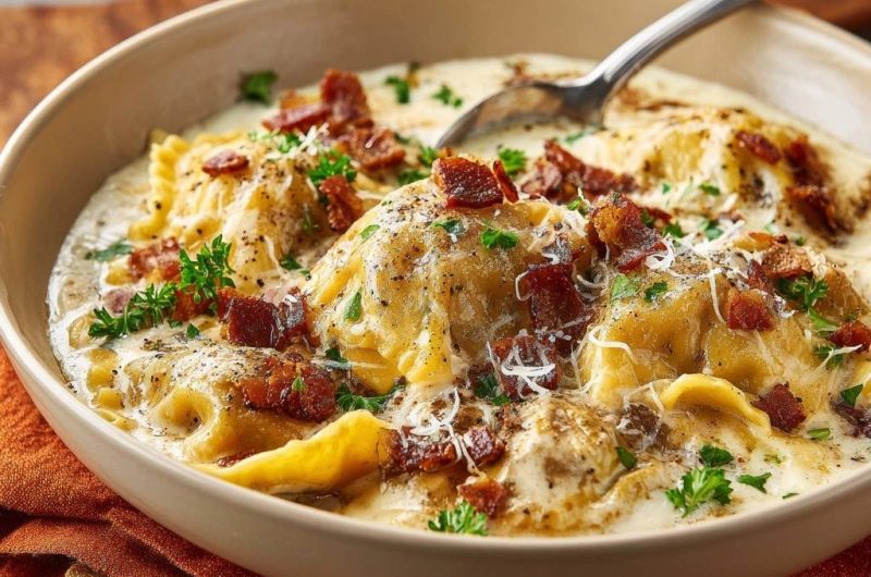 Cremige Bacon-Ravioli (Keine wässrige Soße mehr)