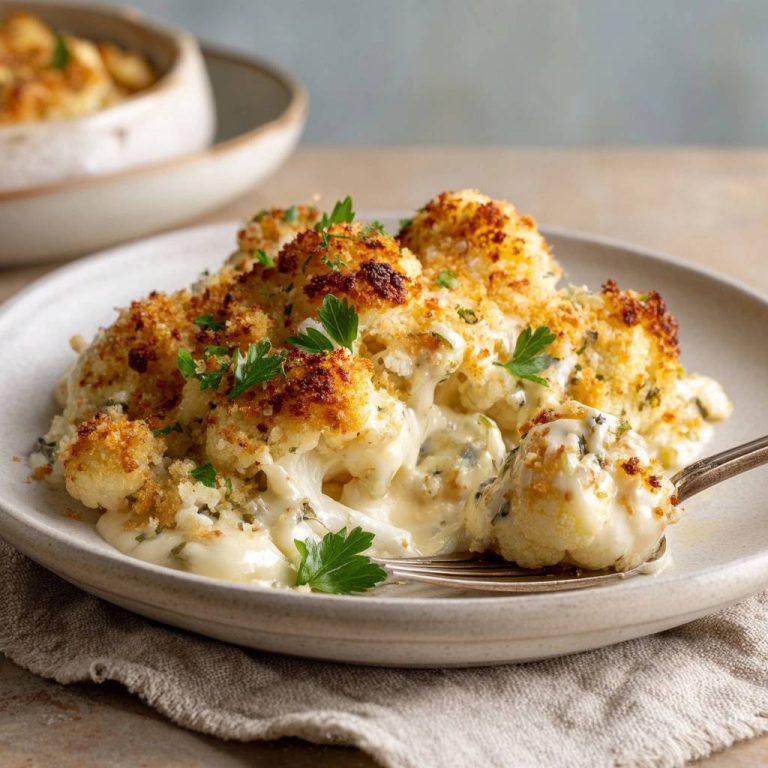 Cremiger Blumenkohlauflauf (Endlich knusprige Kruste!)