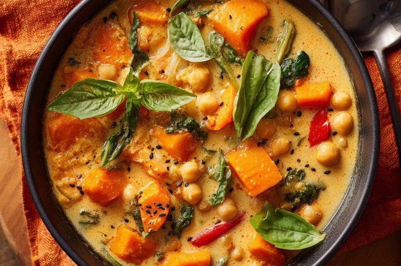 Cremiges Kürbis-Kichererbsen-Curry